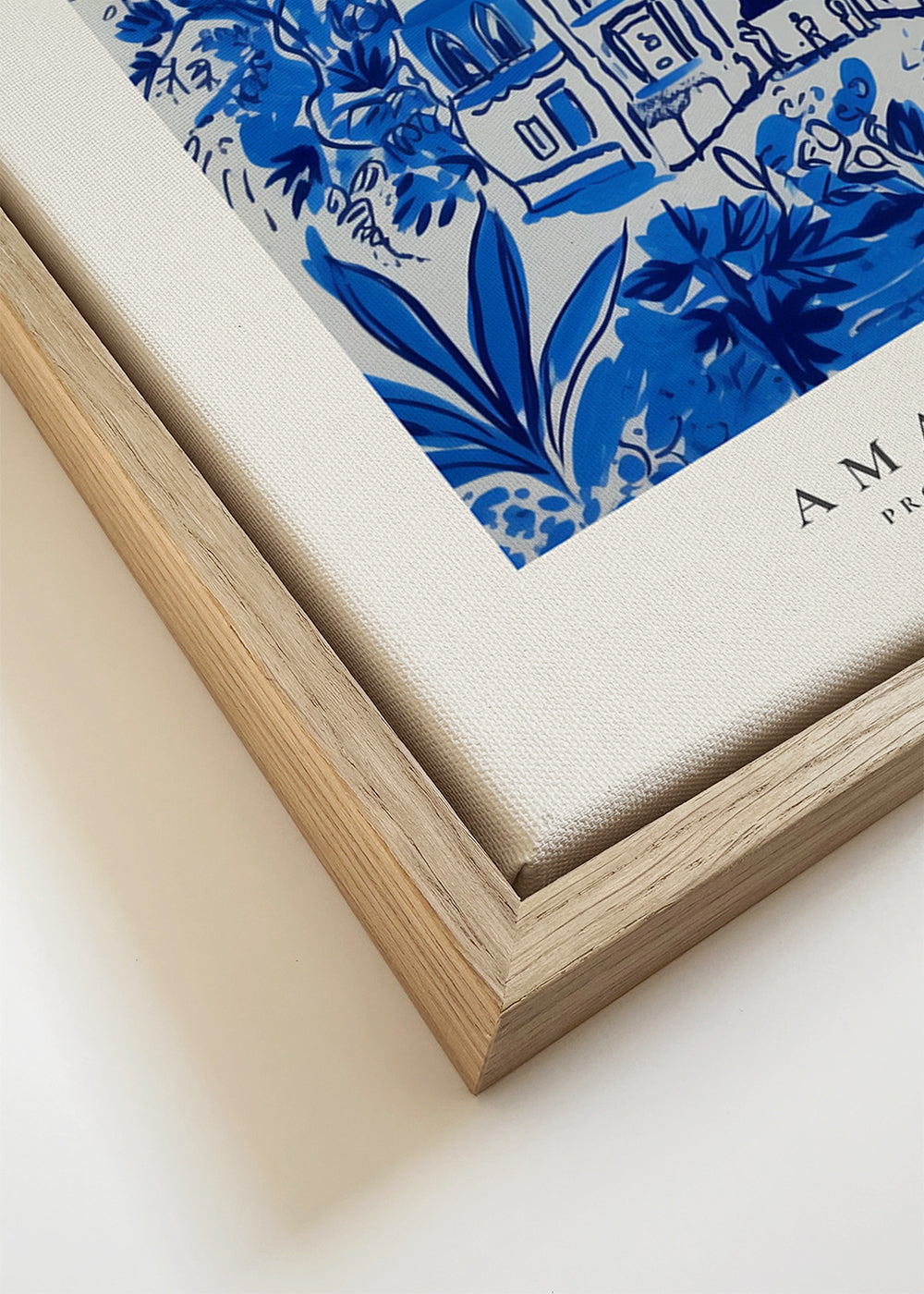 Reisposter Positano blauwe illustratie