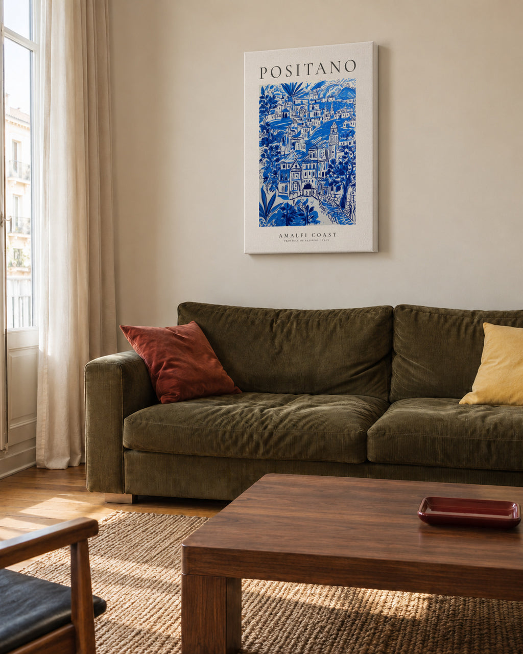 Positano, Amalfi Coast - Unframed canvas in an interior