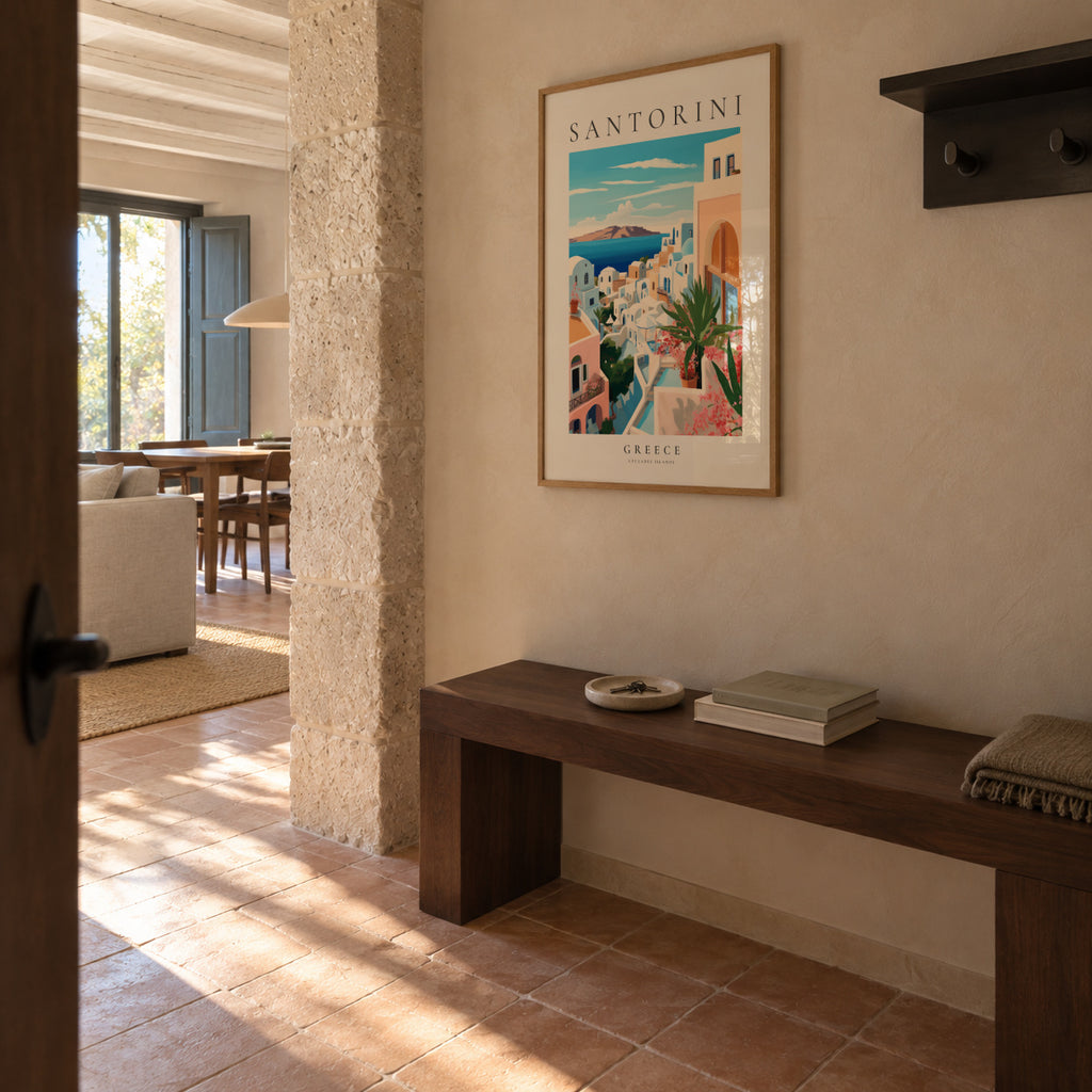 Santorini, Greece - Framed poster in an interior