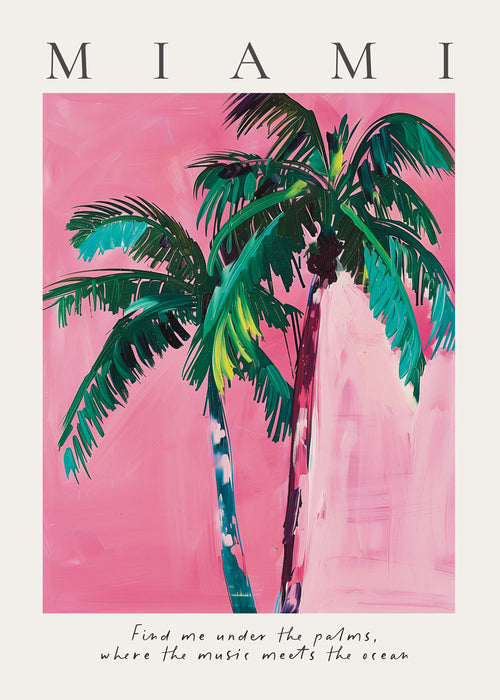 Illustratie Miami palmen op roze
