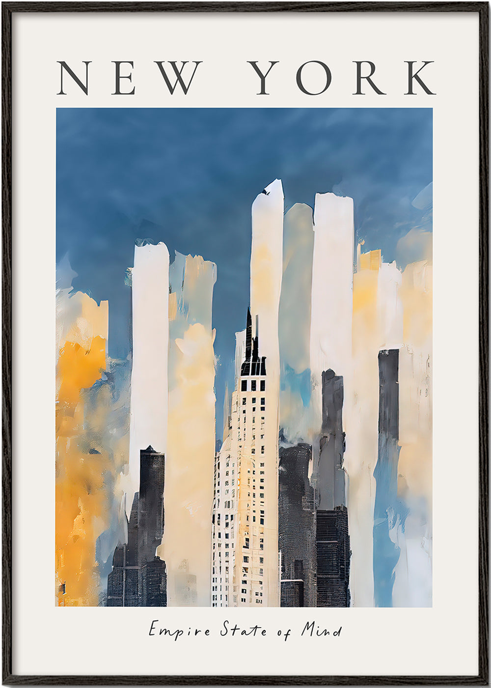 Stadsposter New York skyline schilderachtige stijl