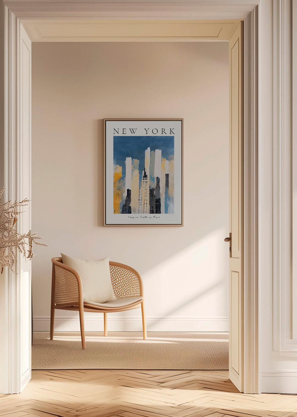 Stadsposter New York skyline schilderachtige stijl