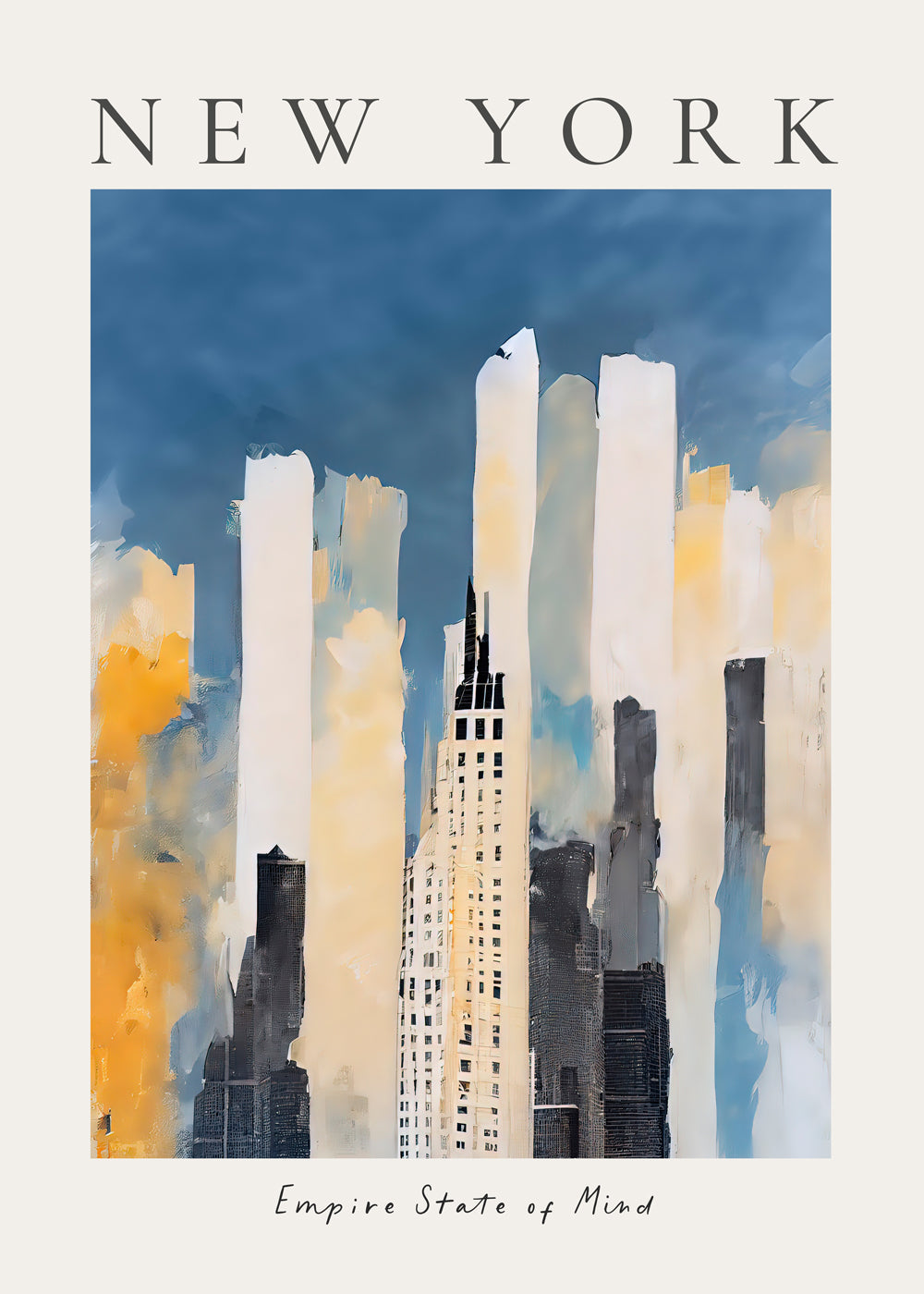 Stadsposter New York skyline schilderachtige stijl