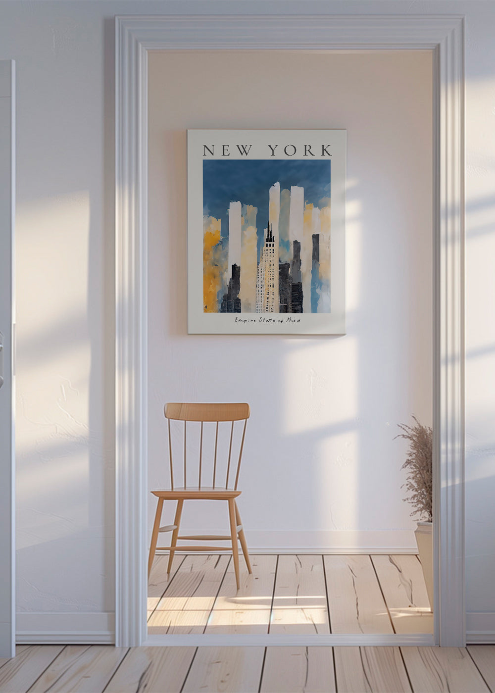 Stadsposter New York skyline schilderachtige stijl