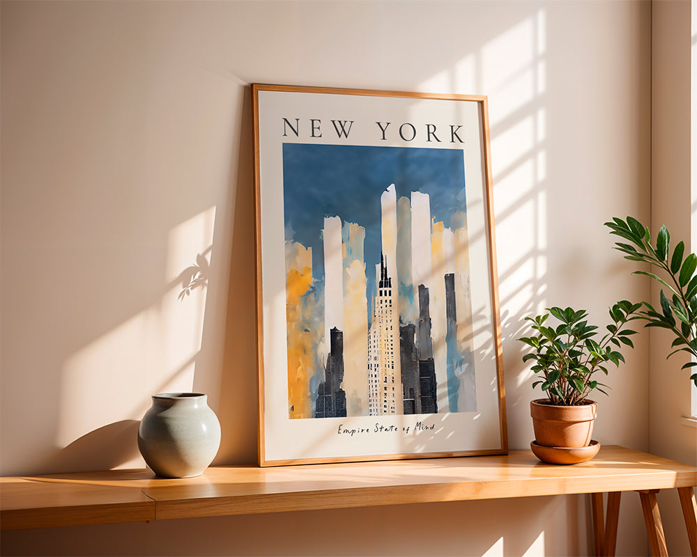Stadsposter New York skyline schilderachtige stijl
