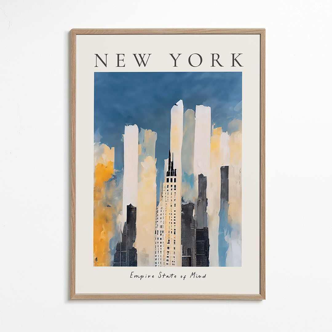 Stadsposter New York skyline schilderachtige stijl