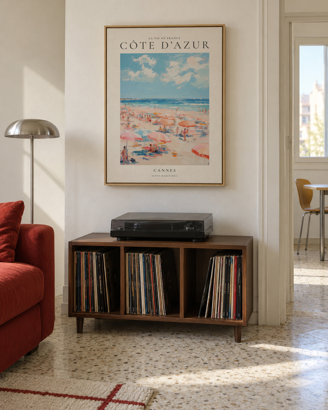 La vie en France, Cannes - Framed canvas in an interior