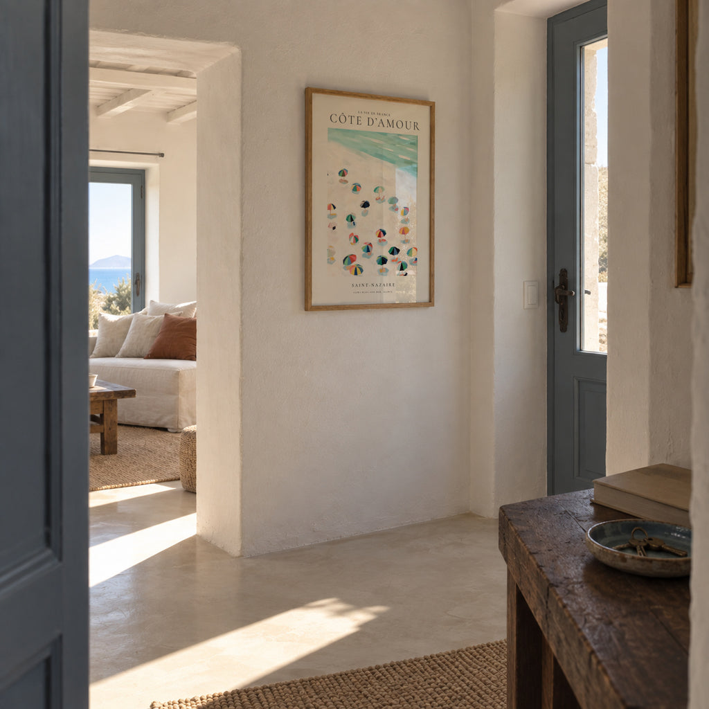La vie en France, Côte d’Amour - Framed poster in an interior
