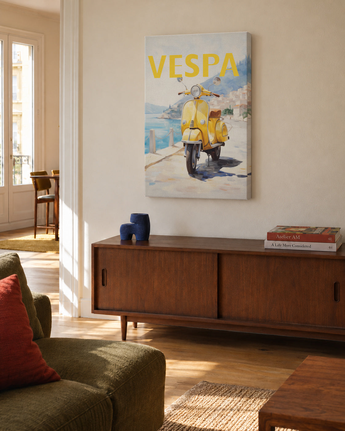 Vespa - Unframed canvas in an interior