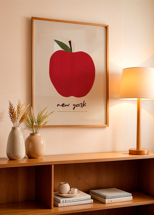 Stadsposter met rode appel New York