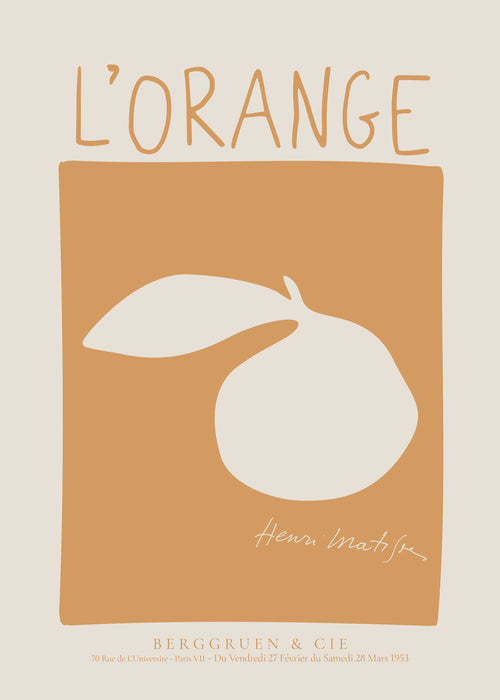 Keuken kunst: oranje minimalistische poster