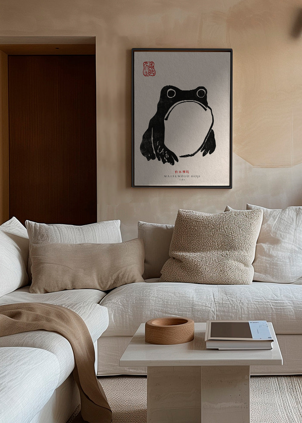 Kunstwerk Japanse kikker minimalistisch