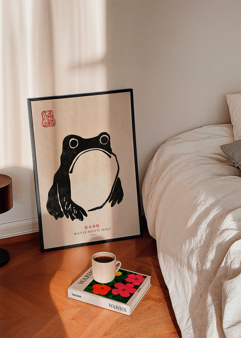Kunstwerk Japanse kikker minimalistisch