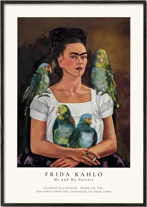 Artwork Frida Kahlo met papegaaien