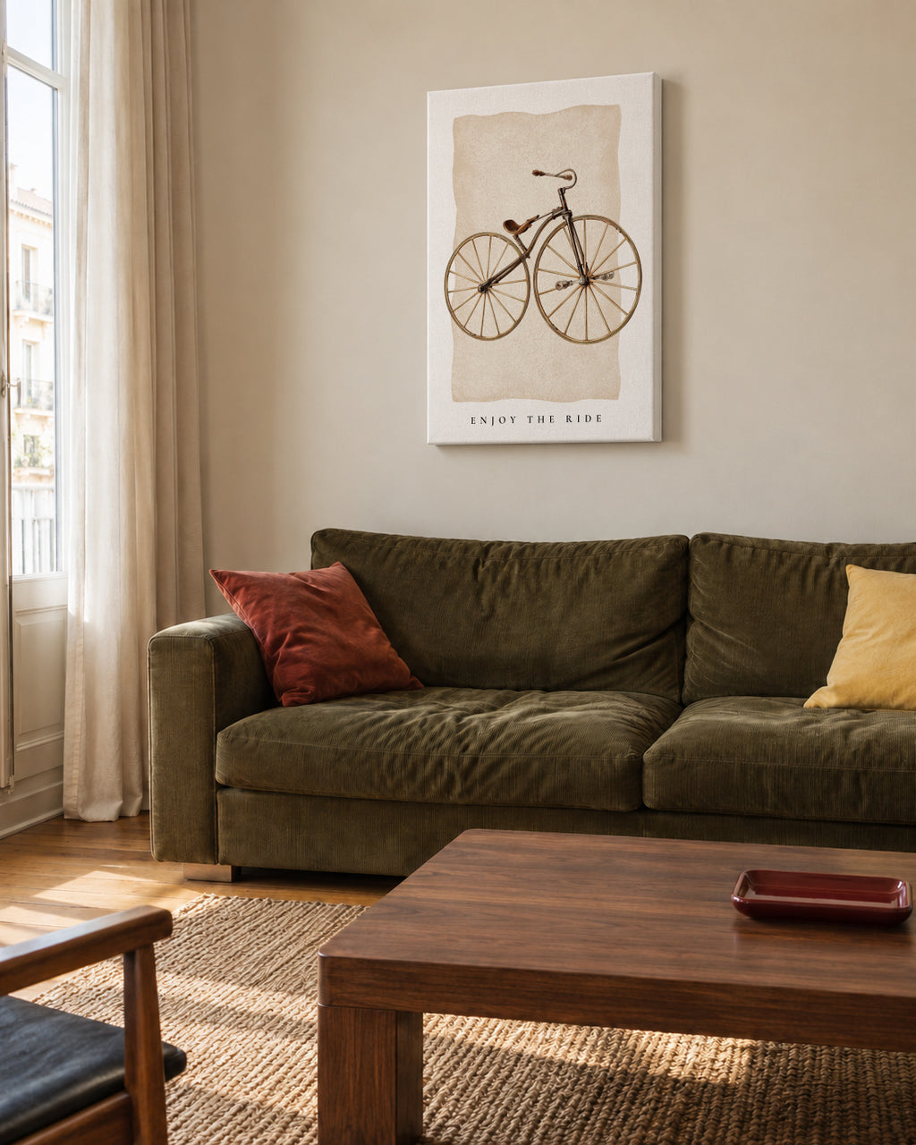 Enjoy the ride - Unframed canvas in an interior