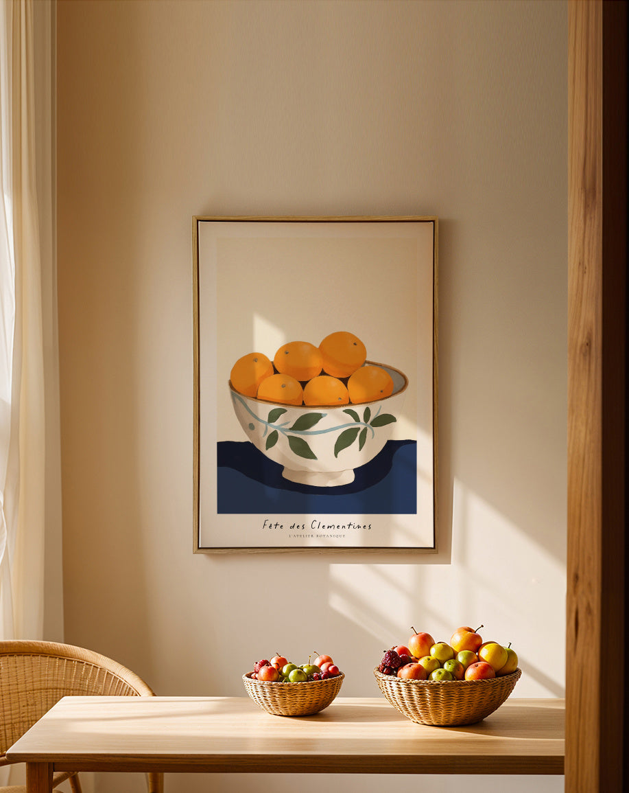 Fête des Clementines - Framed canvas in an interior