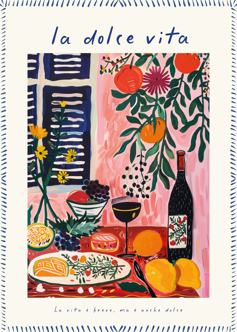Keuken kunst illustratie La Dolce Vita