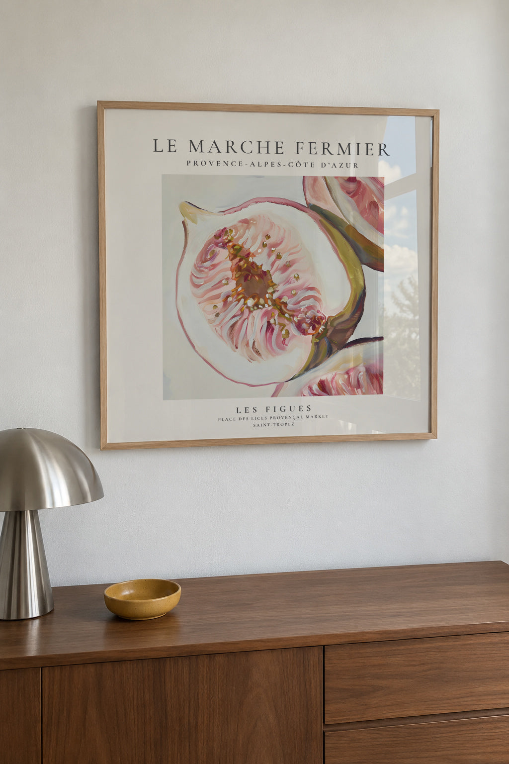 Le marche fermier - LES FIGUES - SQUARE - Framed poster in an interior