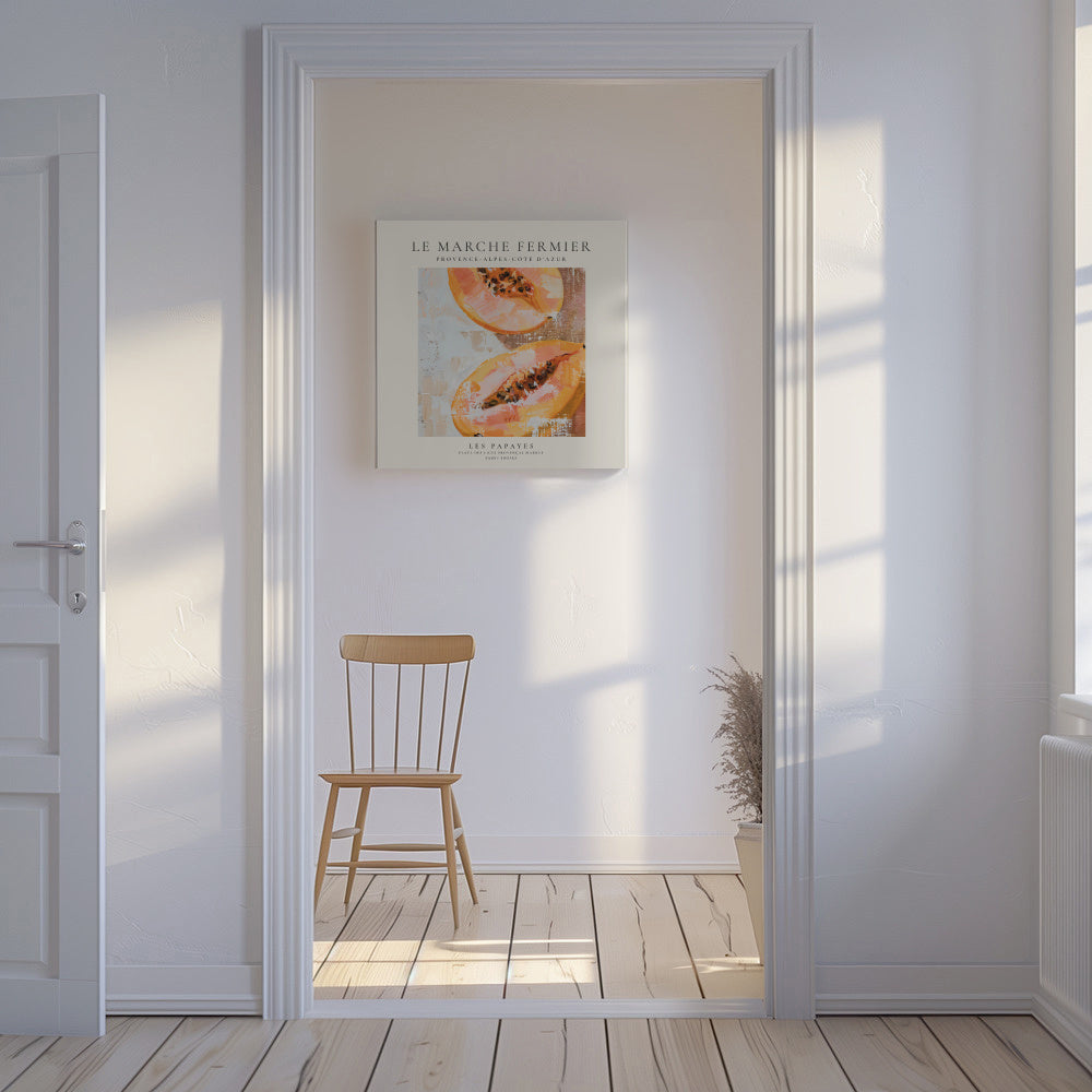 Le marche fermier - LES PAPAYES - SQUARE - Unframed canvas in an interior