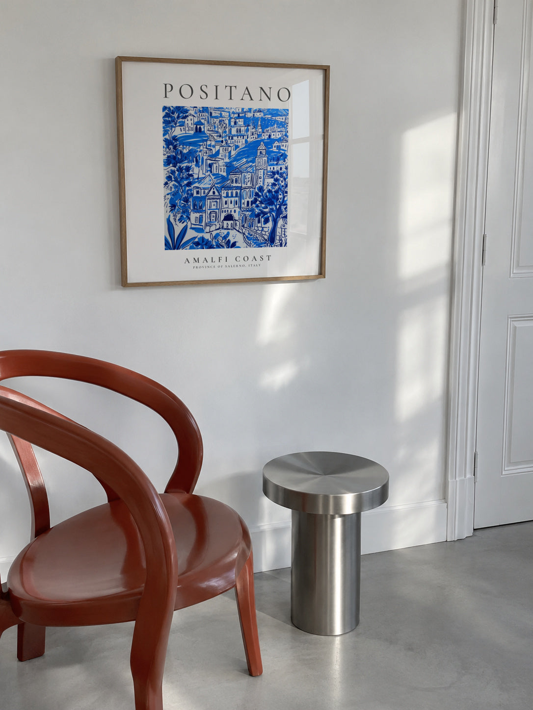 Positano, Amalfi Coast - SQUARE - Framed poster in an interior