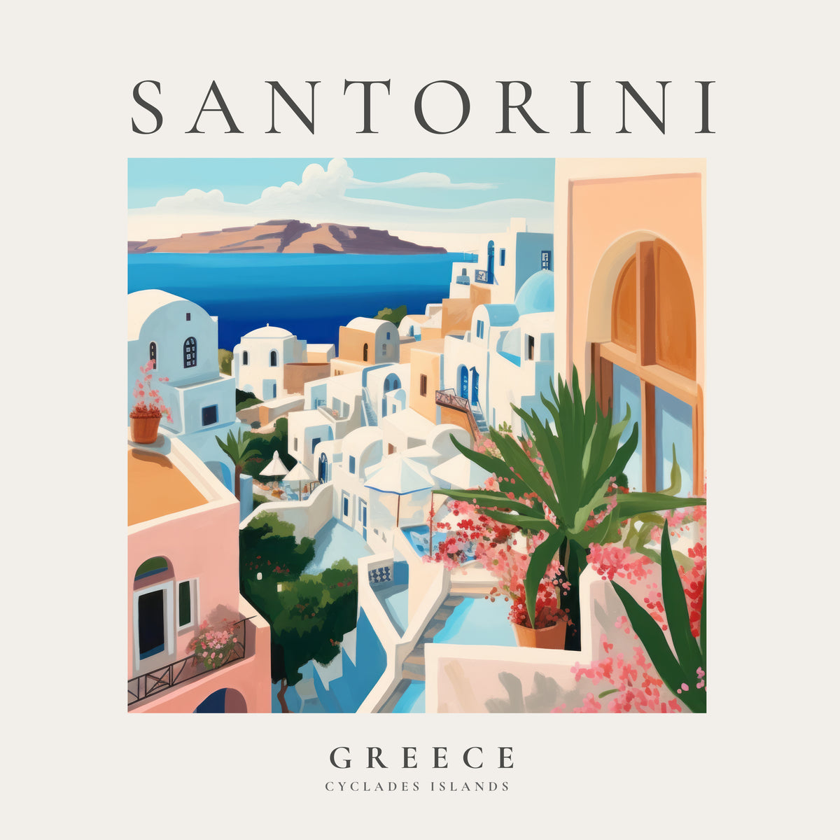 Santorini, Greece - SQUARE - Unframed art print