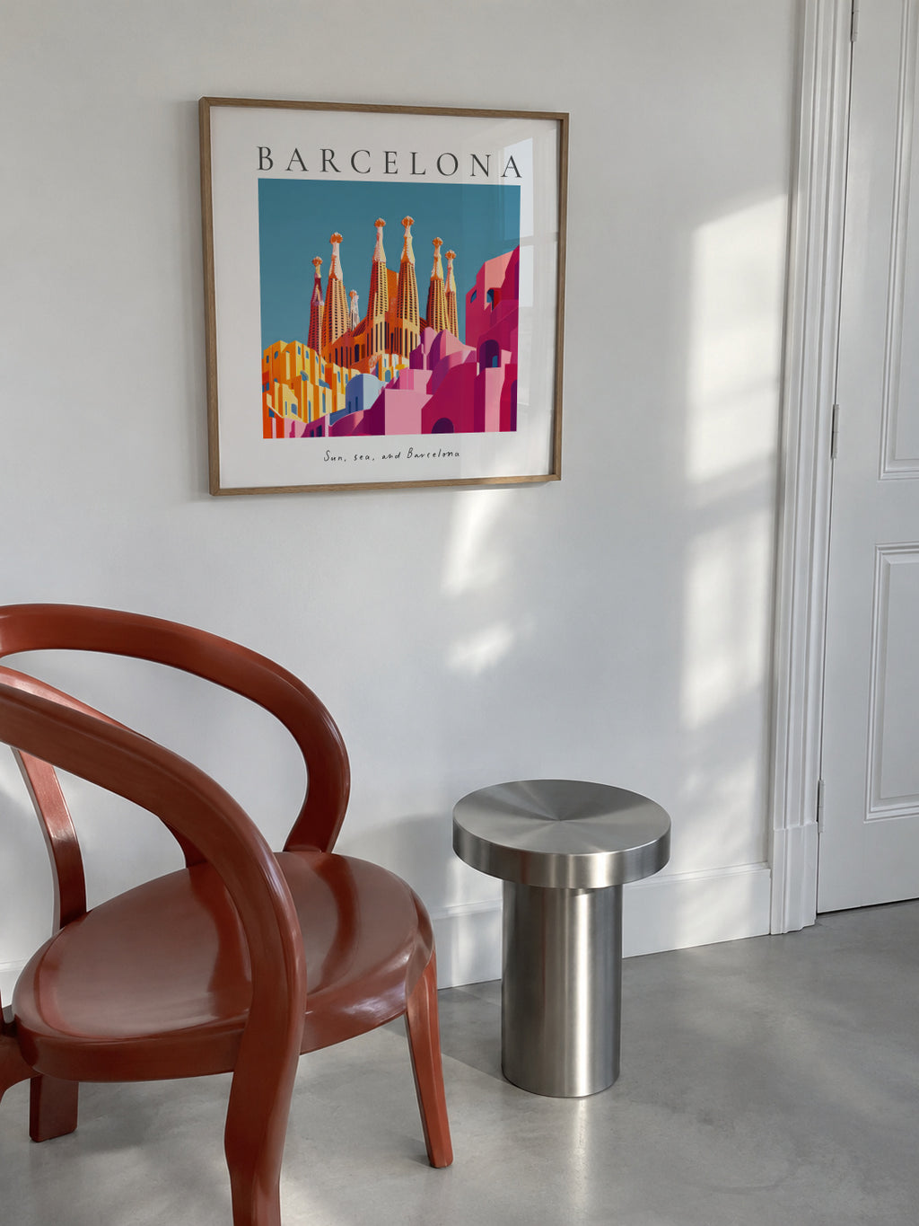 Barcelona - SQUARE - Framed poster in an interior