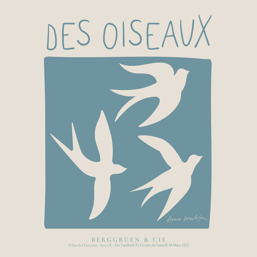 Vogelillustratie in blauw vlak