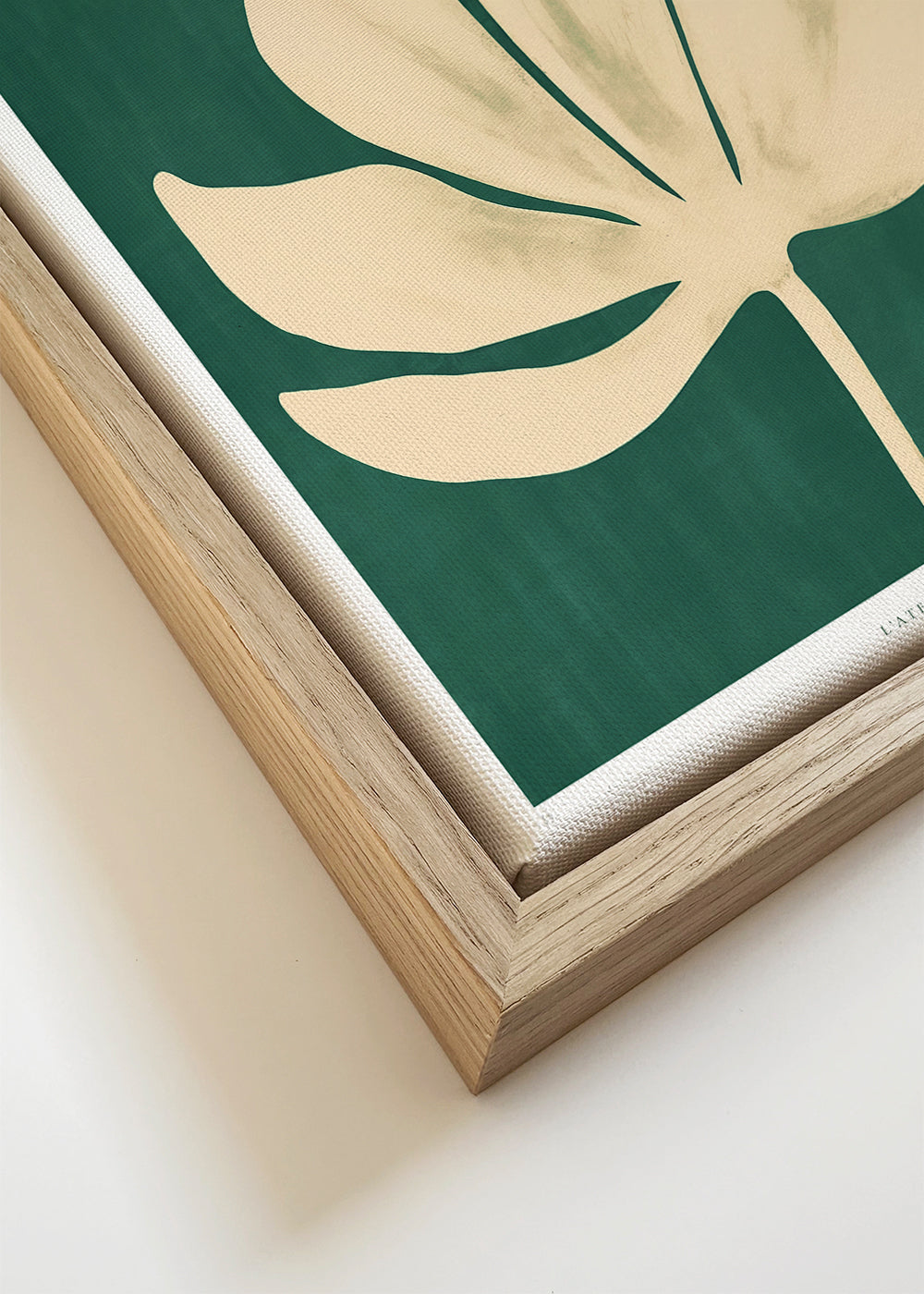 Botanische print: madelief op groene achtergrond