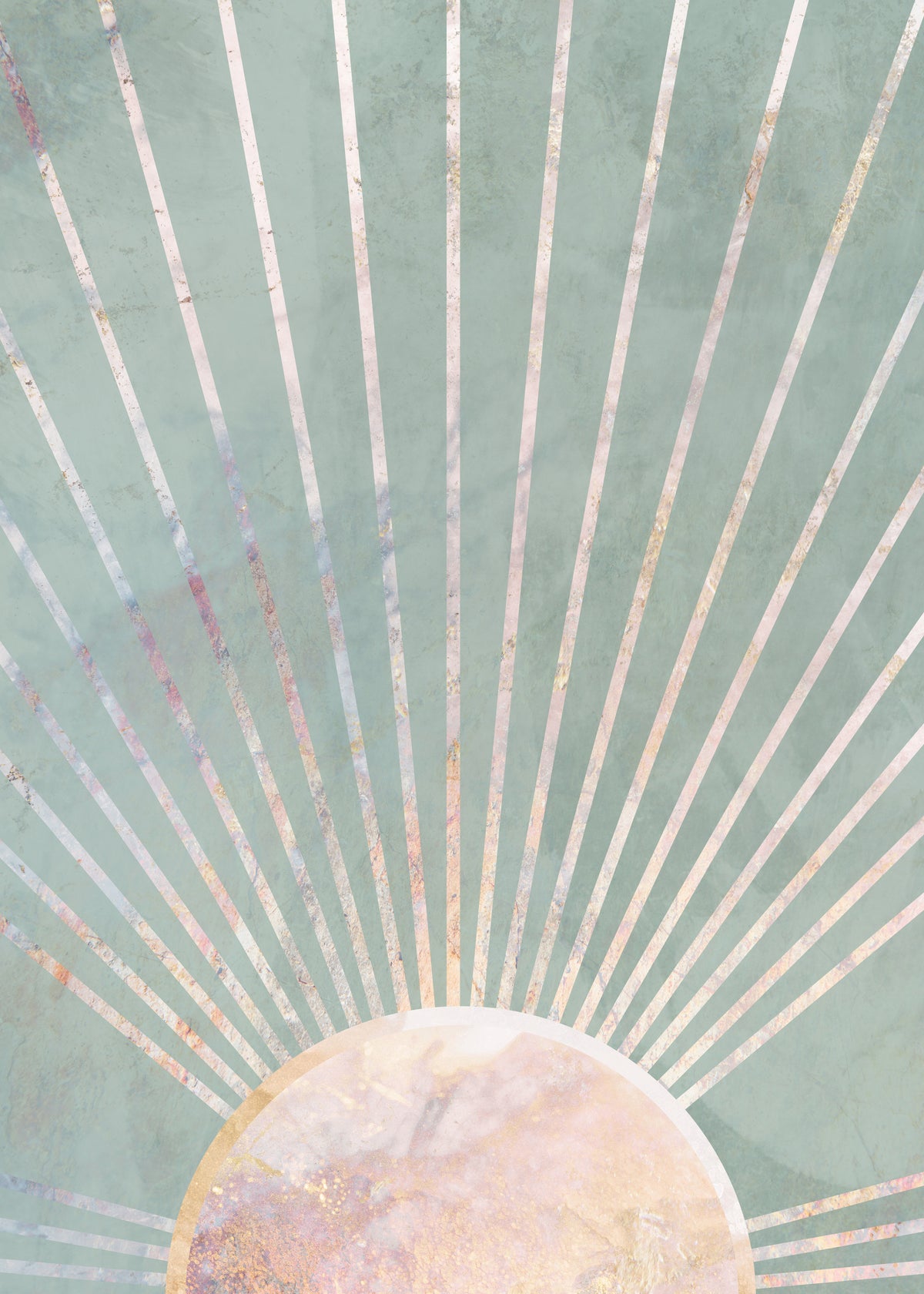 Sage green Boho Sunrise 1 - Unframed art print