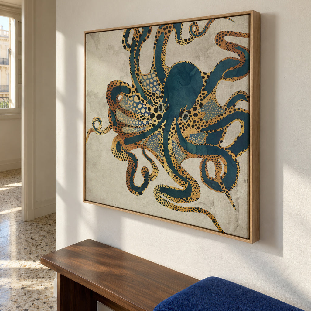 Underwater Dream VI Square - Framed canvas in an interior
