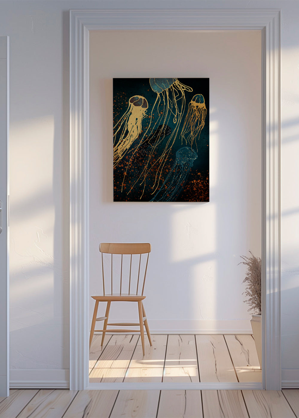 Landschap kunst met metalen kwal