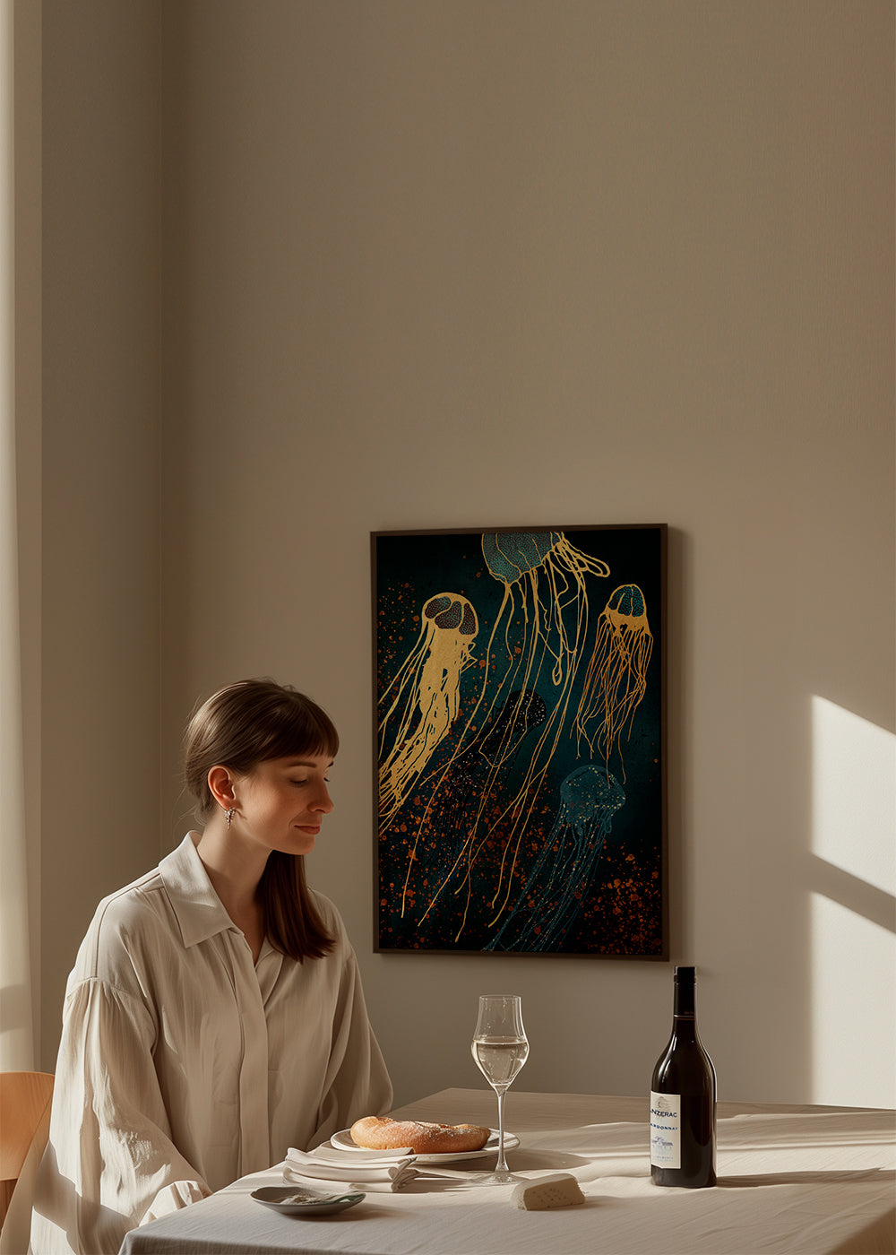 Landschap kunst met metalen kwal