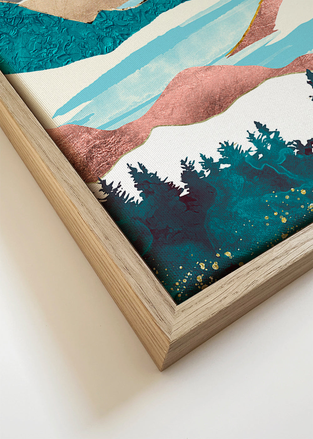 Landschap kunst: meer zonsopgang illustratie