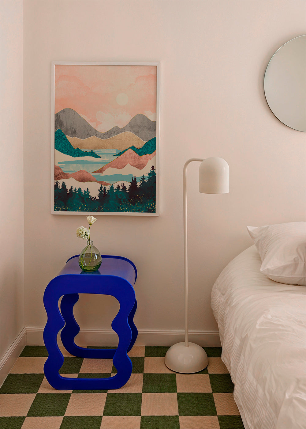 Landschap kunst: meer zonsopgang illustratie