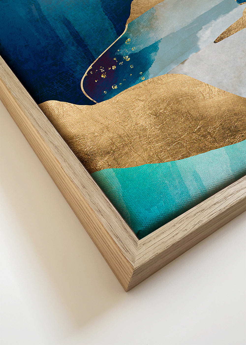 Landschap kunst: maanvallei in blauw en goud