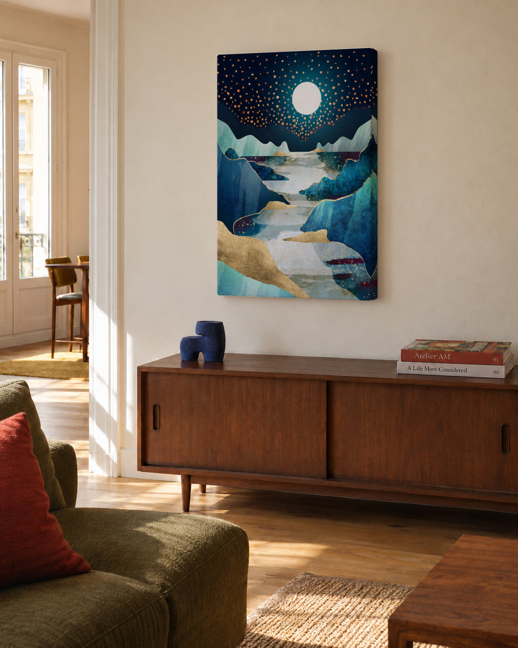 Moon Glow - Unframed canvas in an interior