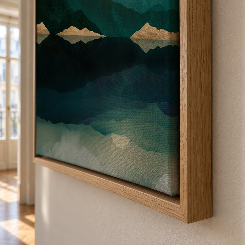 Waters Edge Reflection - Framed canvas detail