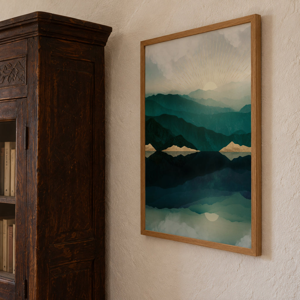 Waters Edge Reflection - Framed poster detail