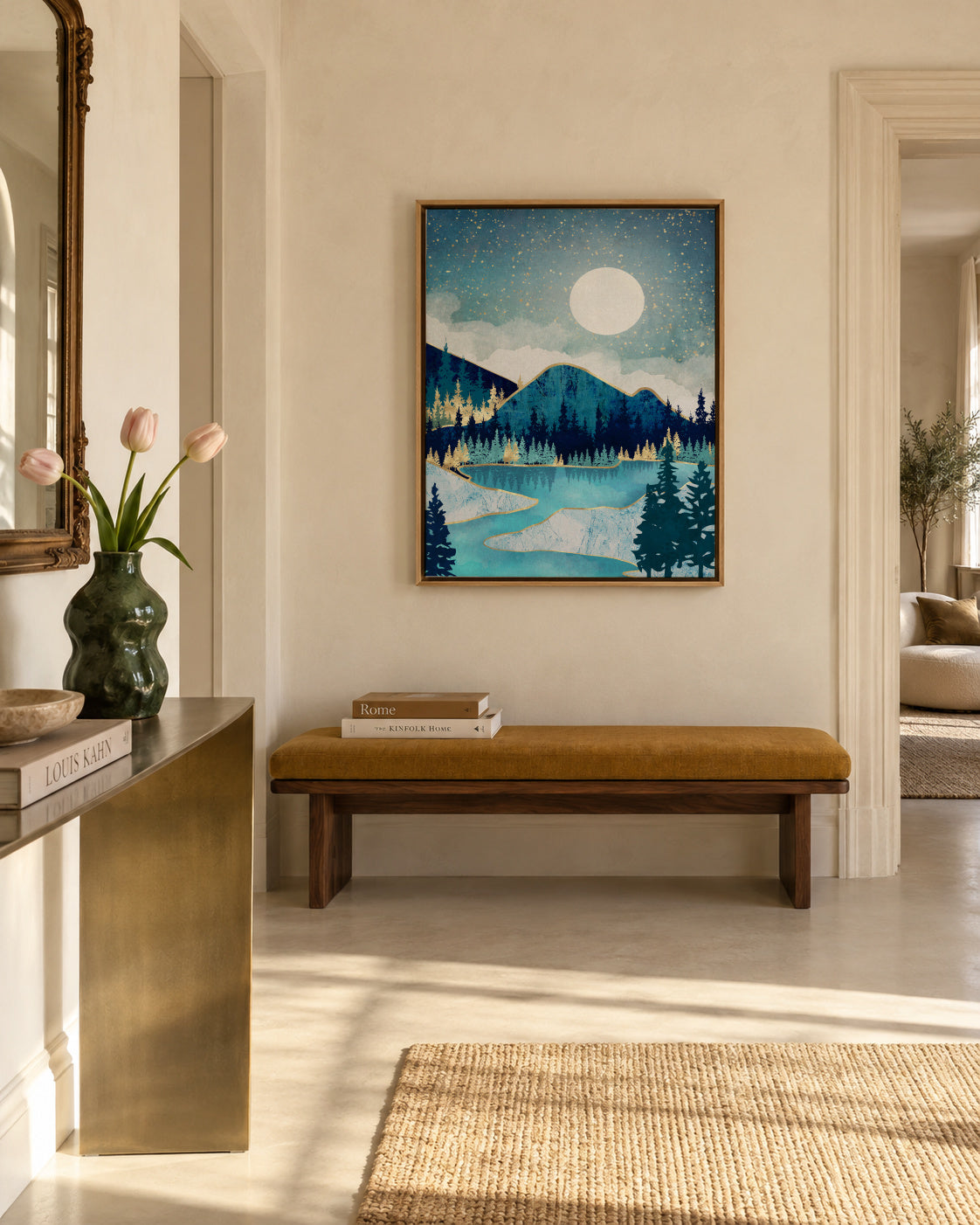 Morning Stars - Framed canvas in an interior