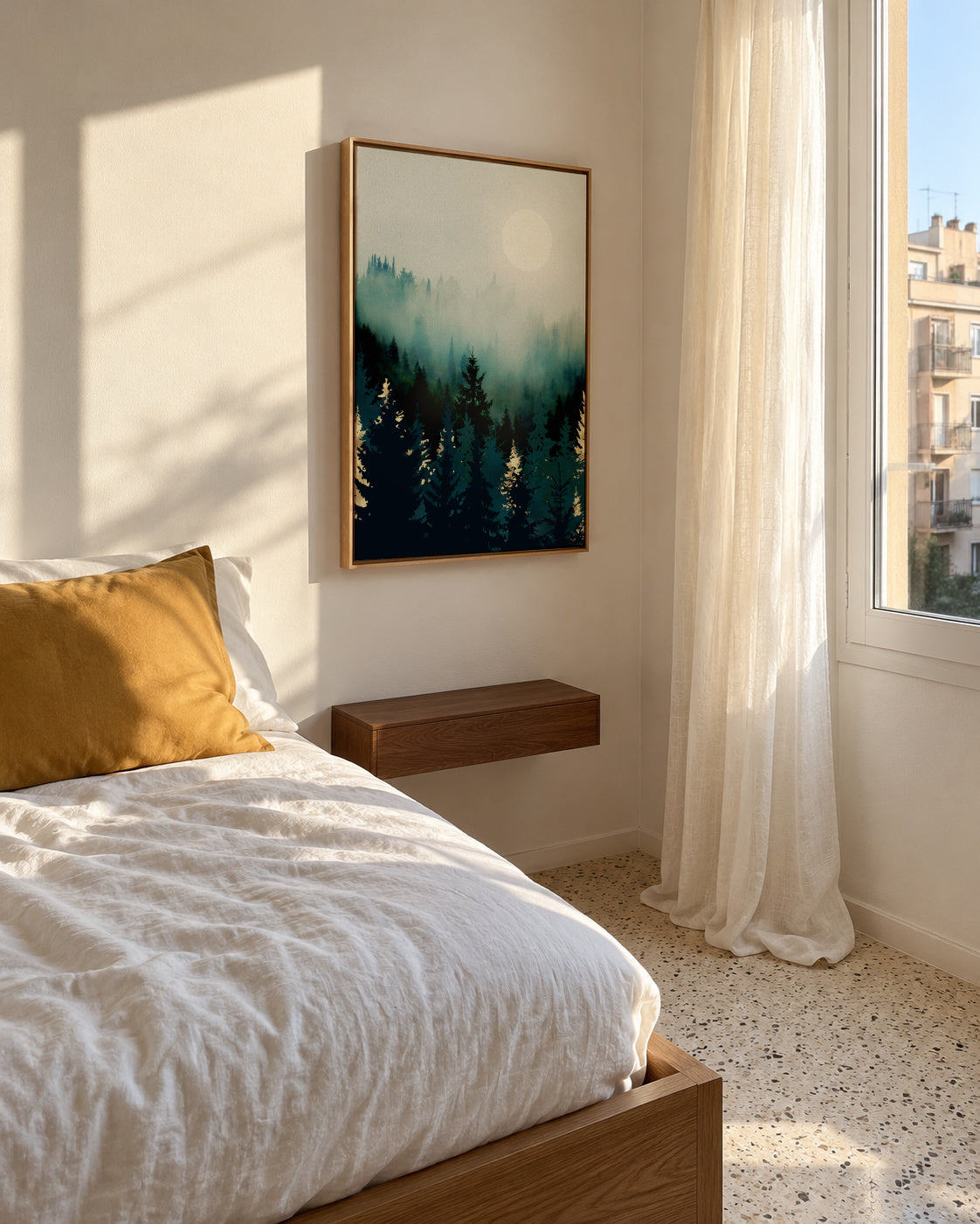 Forest Glow - Framed canvas in an interior
