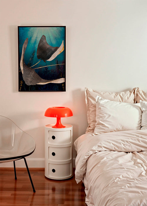 Pijlstaartrog kunst in blauw oceaan