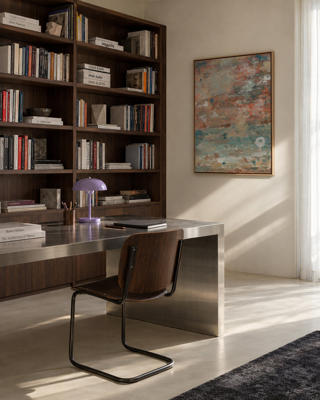 Mar y tierra - Framed canvas in an interior