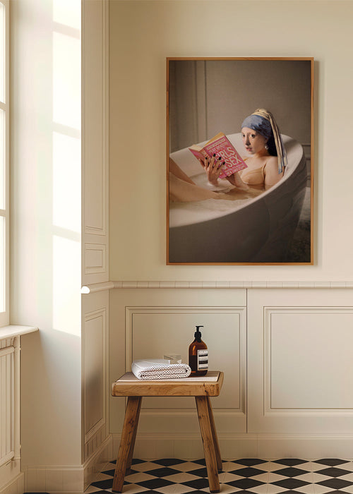 Fotografie vrouw in bad die leest