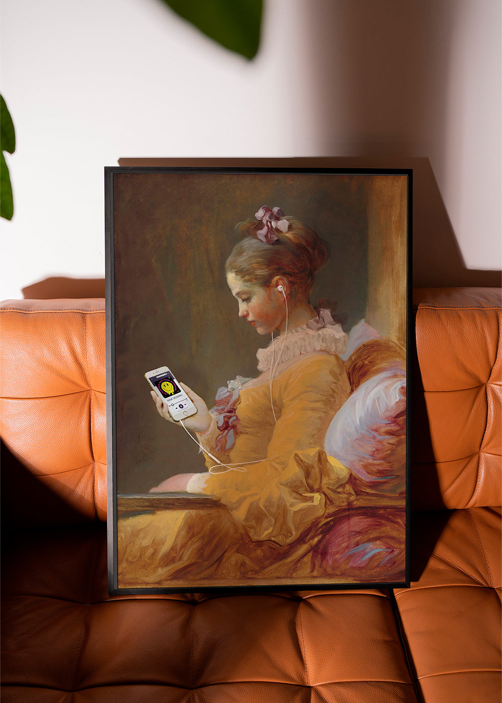 Vintage schilderij van meisje met oortjes