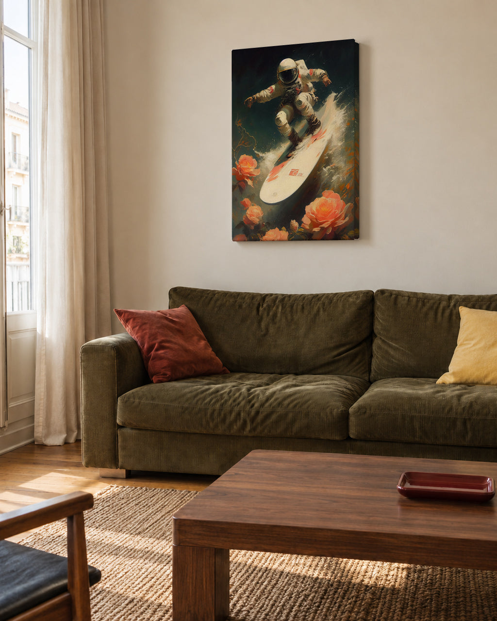 My space wave - Unframed canvas in an interior