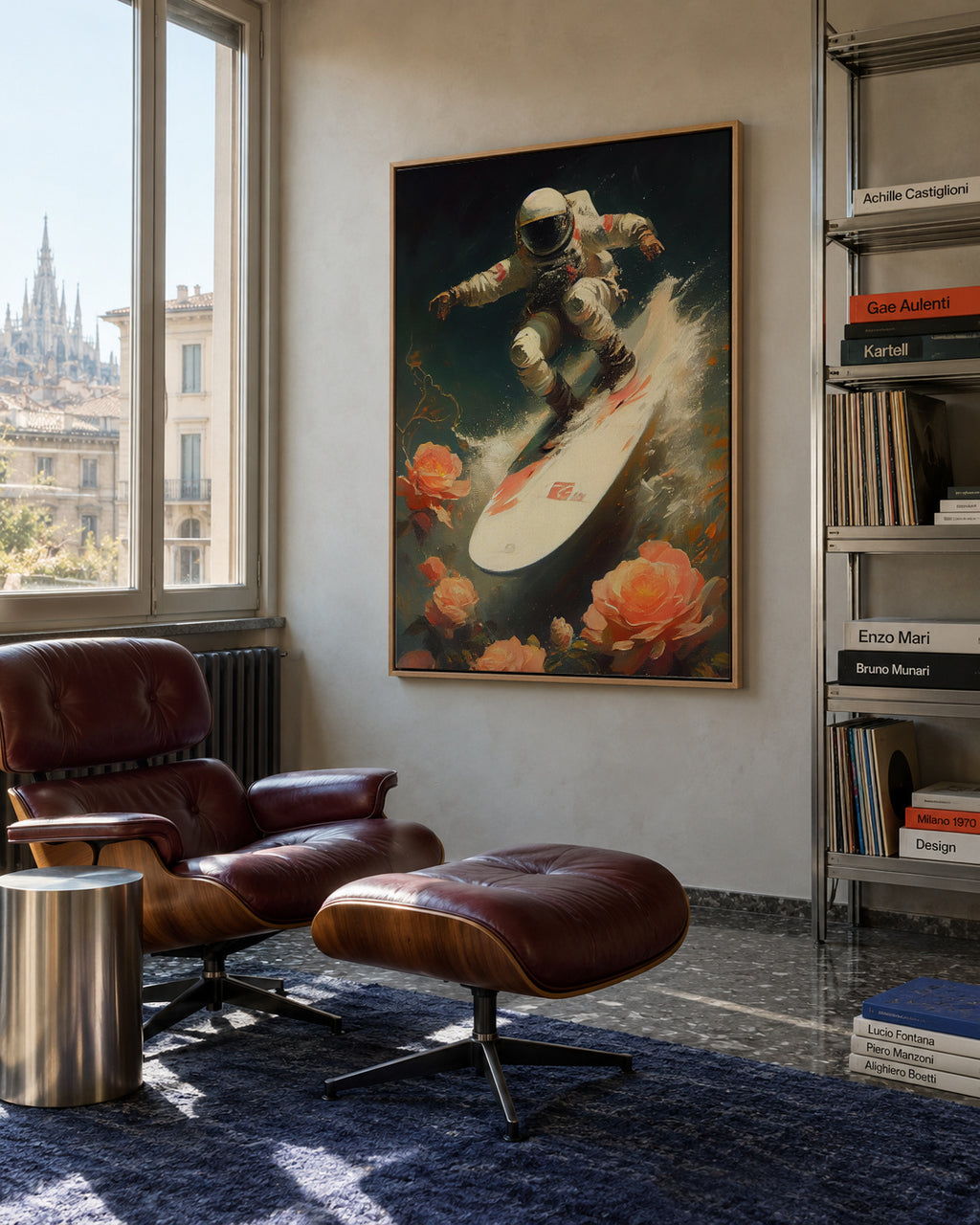 My space wave - Framed canvas in an interior