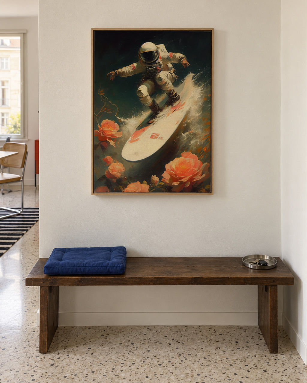 My space wave - Framed canvas in an interior