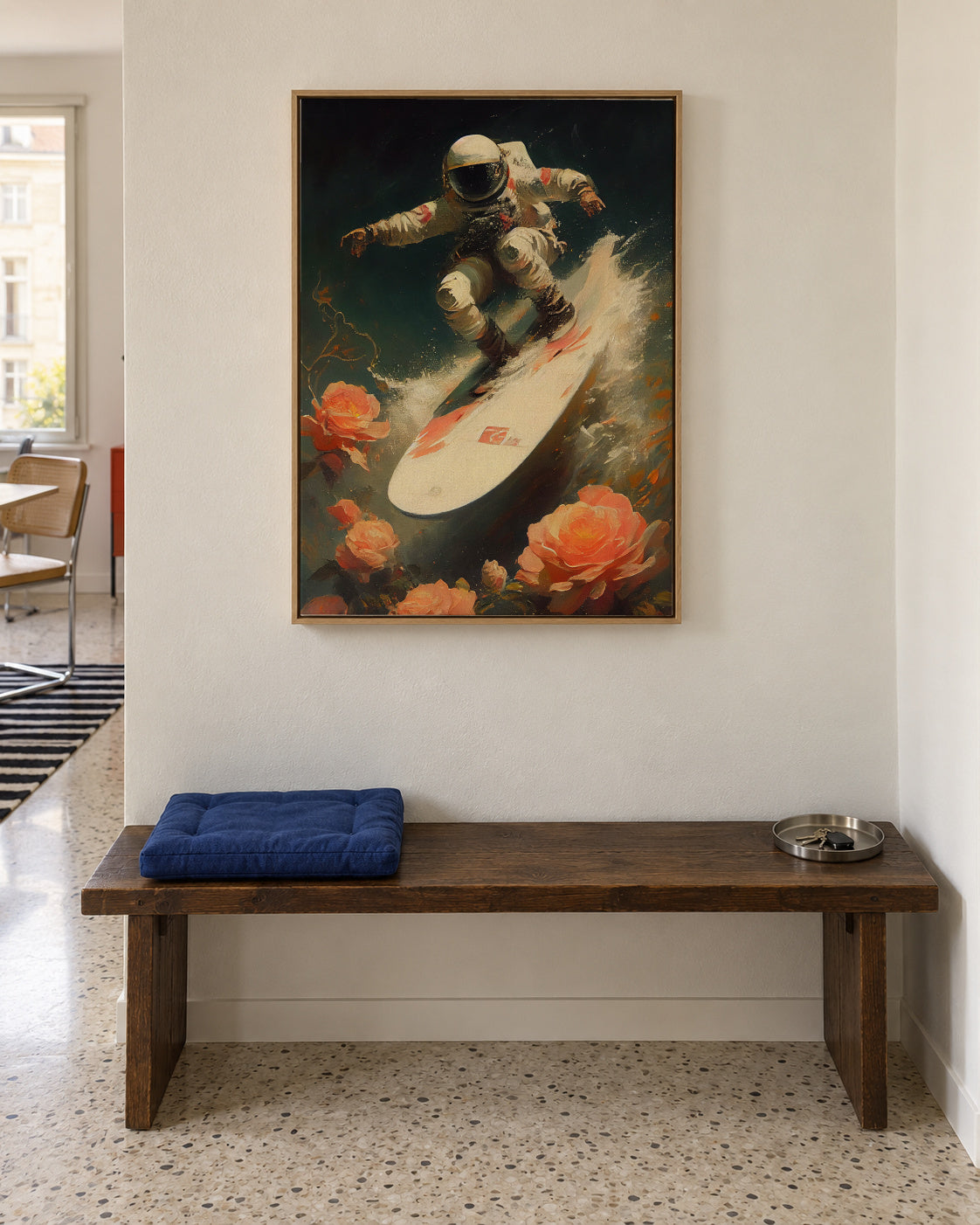 My space wave - Framed canvas in an interior