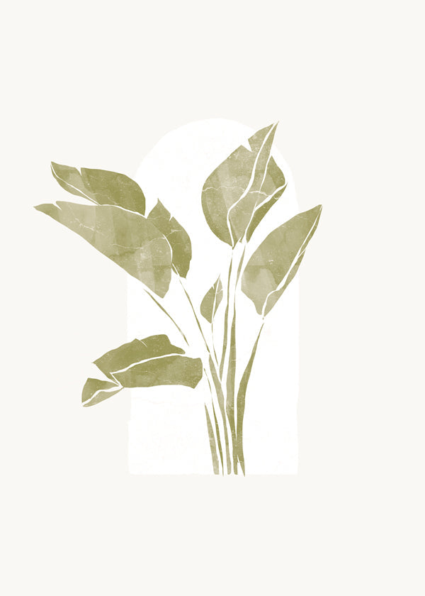 Botanische print groene bladeren met boog