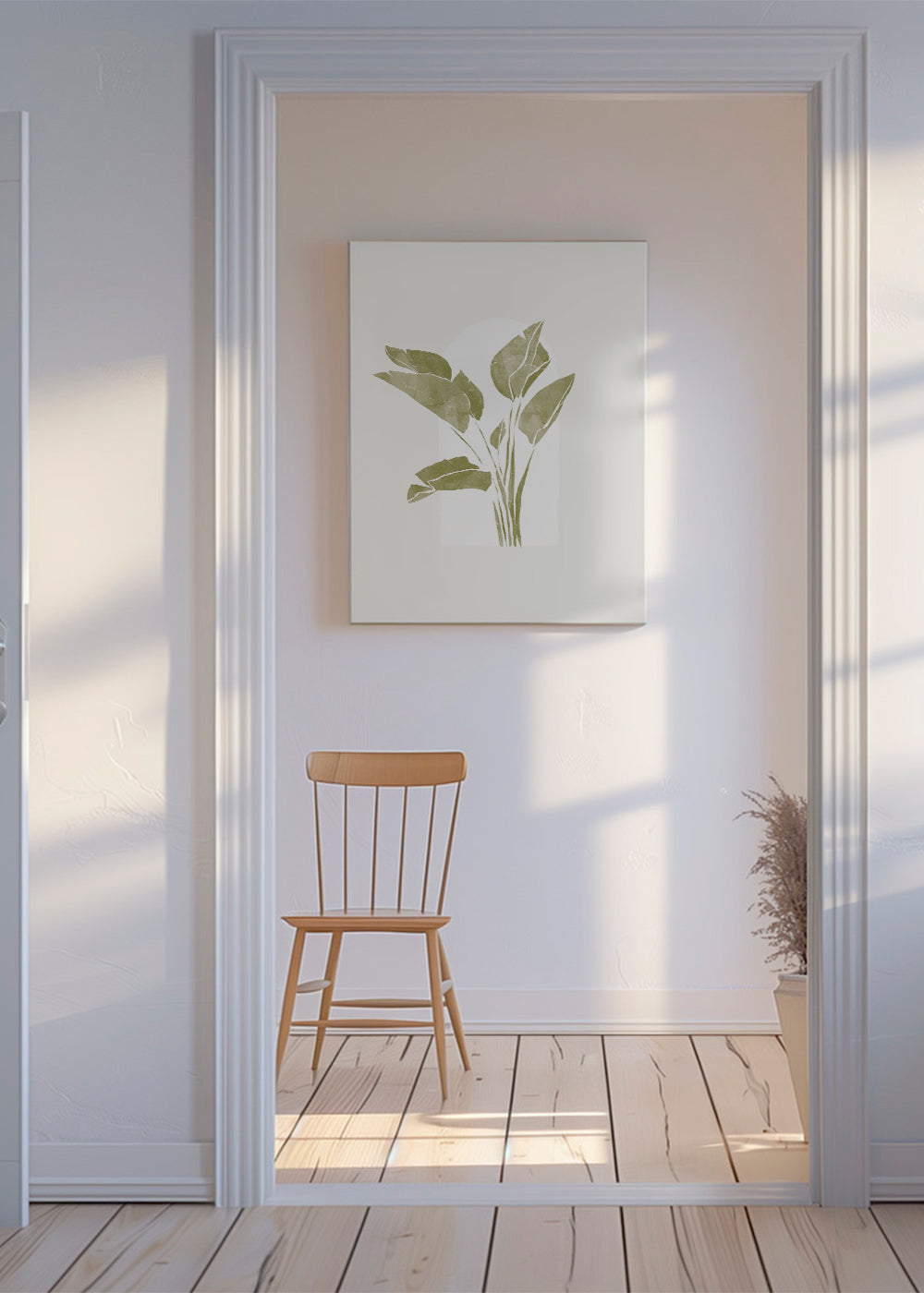 Botanische print groene bladeren met boog